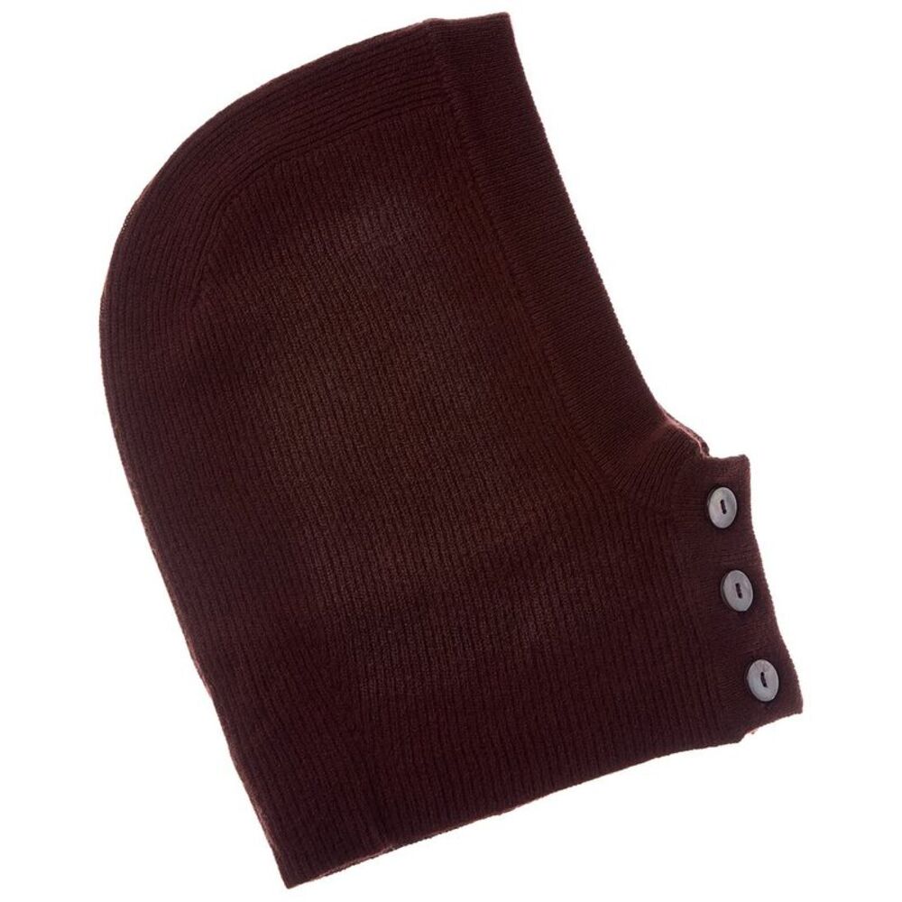 Brodie Cashmere Button Up Balaclava, Brown